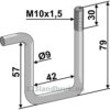 Holder for Etterharvetind - M10x1,5mm - Kverneland