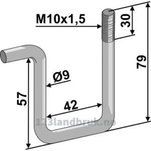 Holder for Etterharvetind - M10x1,5mm - Kverneland