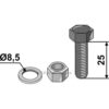Bolt med låsemutter og Skive - M8x1,25x25mm