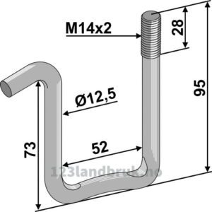 Holder for Etterharvetind - M14x2mm - Väderstad