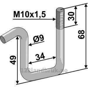Holder for Etterharvetind - M10x1,5mm