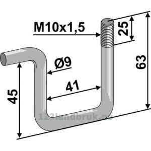 Holder for Etterharvetind - M10x1,5mm - Köckerling