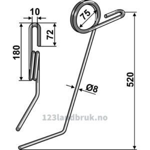 Etterharvetind - 520mm - Venstre - Nodet