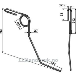 Torsion Etterharvetind - 260mm - Høyre - Steketee