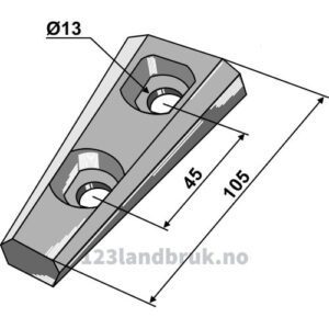 Adapter til Quick Change Skjær Bourgault system-100 Series - 105mm - Bourgault