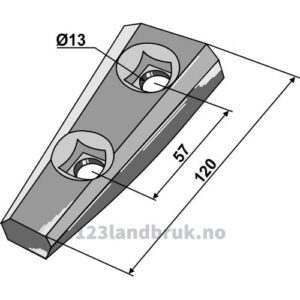 Adapter til Quick Change Skjær Bourgault system-100 Series - 120mm - Bourgault