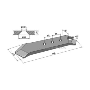 Kultivator Spiss Skjær - 450mm - Kverneland
