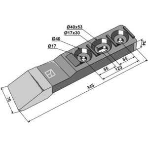 Kultivetor Spiss Skjær hard-faced mm - Kverneland