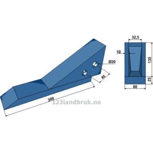 Grubb Spiss Skjær - 300mm - Frost, Razol