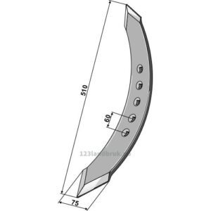 Kultivator Spiss Skjær - 510x75x10mm - Massey Ferguson