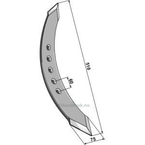 Kultivator Spiss Skjær - 510x75x10mm - Massey Ferguson