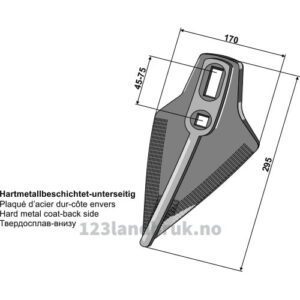 Skjær Hardmetall til - 295x170x9mm - Amazone, BBG
