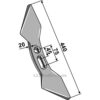 Stubbspiss 440x135x20mm (45-75) - 135mm