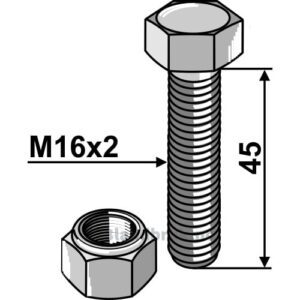 Bolt - 8.8 - M16x2x45mm