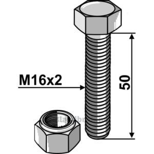 Bolt - 8.8 - M16x2x50mm