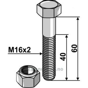 Bolt - 8.8 - M16x2x60mm
