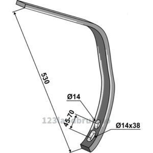 Underdel til Stubbharv 50x22 - 530mm