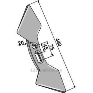 Vendbart skjær 45-75 - 440x180mm