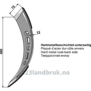Kultivetor Spiss Skjær hard metal faced - 490mm - Venstre - Väderstad
