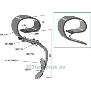 Tind komplett med Skjær - 615mm - Doublet-Record, HE-VA
