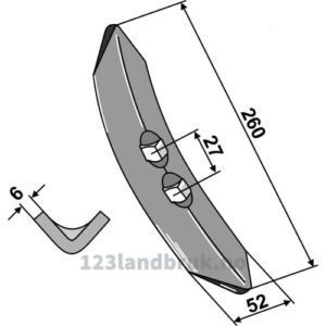 Kultivetor Spiss - 260x52x6mm