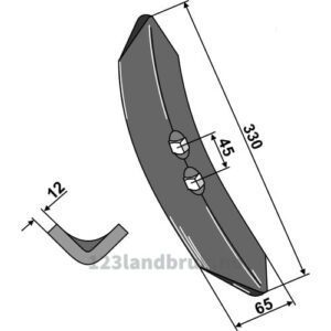 Kultivetor Spiss - 330x65x12mm