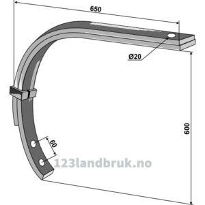 Dobbel fjær - 55x40mm