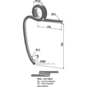 Dobbel spiralfjær - 520mm - Høyre