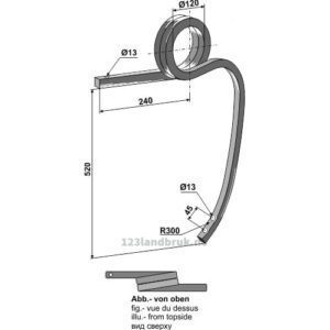 Dobbel spiralfjær - 520mm - Venstre