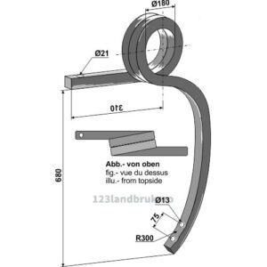 Dobbel spiralfjær - 680mm - Venstre
