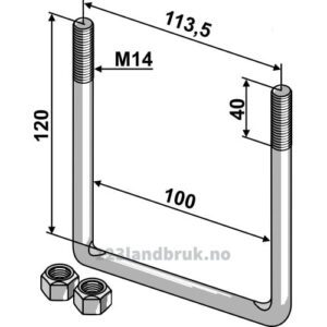 U-bolt med Mutter - M14