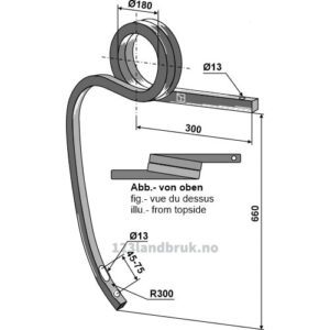 Dobbel spiralfjær - 300mm - Høyre - Kverneland