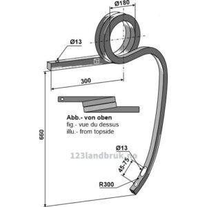 Dobbel spiralfjær - 300mm - Venstre - Kverneland