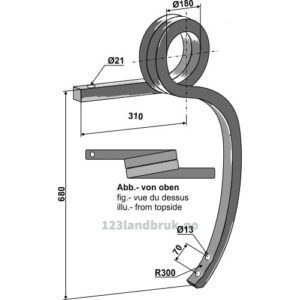 Dobbel spiralfjær - 680mm - Venstre - Vogel u. Noot
