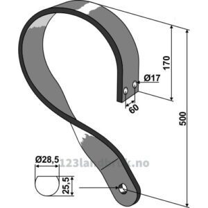 Arm for skål - 500mm - Venstre