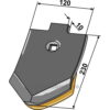 Kultivator Spiss Skjær Hardmetall coat-bak - 230mm