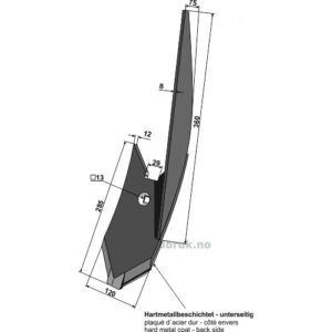 Kantskjær - 120mm - Høyre - Lemken Karat, Lemken Kristall