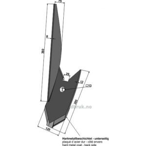 Kantskjær - 120mm - Venstre - Lemken Karat, Lemken Kristall