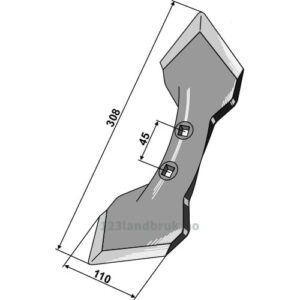 Kultivator Spiss K31 - 308x110x8mm - Doublet-Record, HE-VA, Kongskilde
