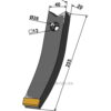 Kultivator Spiss Skjær Hardmetall - 255mm