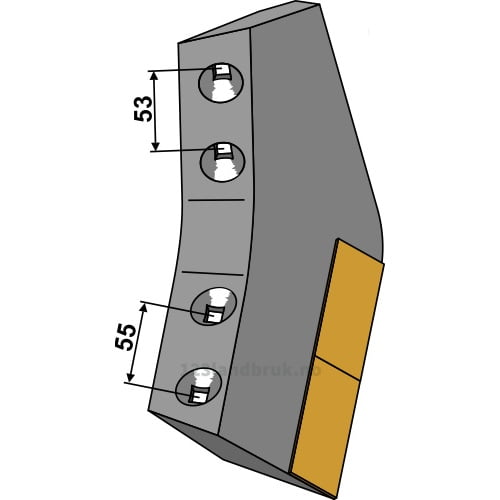 Skjærkniv-lang Hardmetall - Høyre - Bigham Brothers, Howard, Kongskilde, Tye
