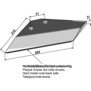 Vingeskjær - 385x11mm - Venstre - Frost