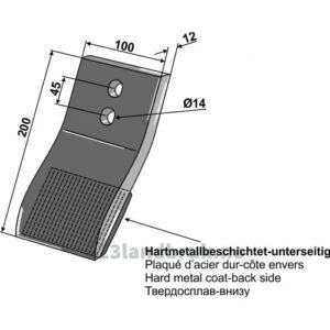 Kultivator Spiss Skjær - 200mm - Frost