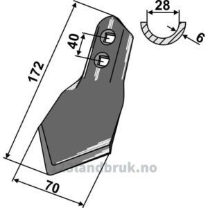 Skjær - 172x70x6mm - Kongskilde