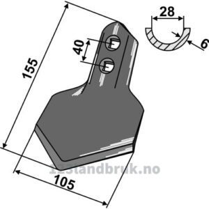 Skjær - 155x105x6mm - Kongskilde