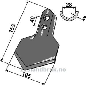 Skjær - 155x105x8mm - Kongskilde
