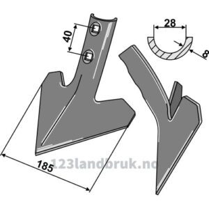 Gåsefotskjær - 185x8mm - Kongskilde