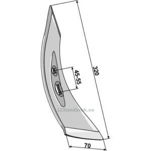 Kultivetor Spiss 2 1/2 - 70x10mm - Høyre - Kongskilde