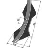 Vingeskjær Hardmetall - 130x5mm - Høyre - Kongskilde