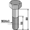 Bolt - 8.8 - M24x3x80mm